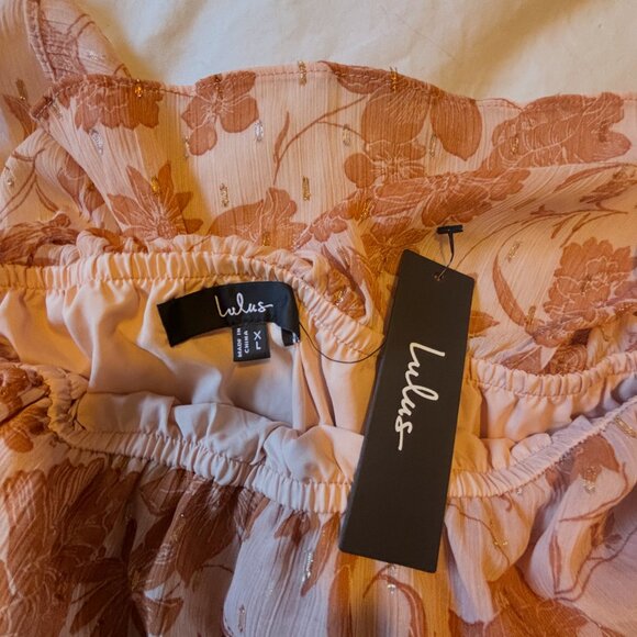 Lulus Love and Blooms Blush Floral Print Off-the-Shoulder Dress - Picture 4 of 8